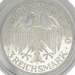 Duitsland. Weimar Republic (1918-1933). 3 Reichsmark 1930 G, Postzegels en Munten