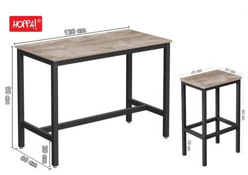 Hoppa! LBT91BG Bartafel 120x60×90 cm van 109 voor 59, Huis en Inrichting, Tafels | Statafels, Nieuw, Ophalen of Verzenden