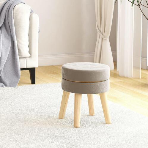 vidaXL Hocker rond fluweel donkergrijs, Huis en Inrichting, Stoelen, Grijs, Nieuw, Verzenden