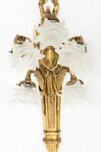 Wandkandelaar (2) - Brons, Glas, Legering - Groot