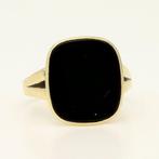 Ring - 14 karaat Geel goud - 3.50ct. tw. Onyx, Sieraden, Tassen en Uiterlijk, Ringen, Nieuw