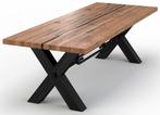 Kansas 240 x 100 cm Rustiek Eiken Eettafel Bassano, Huis en Inrichting, Tafels | Eettafels, Ophalen of Verzenden, Nieuw