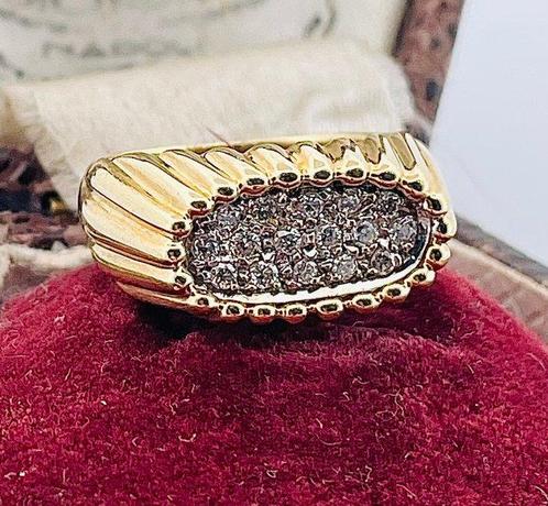 Ring - 18 karaat Geel goud Diamant (Natuurlijk), Sieraden, Tassen en Uiterlijk, Ringen