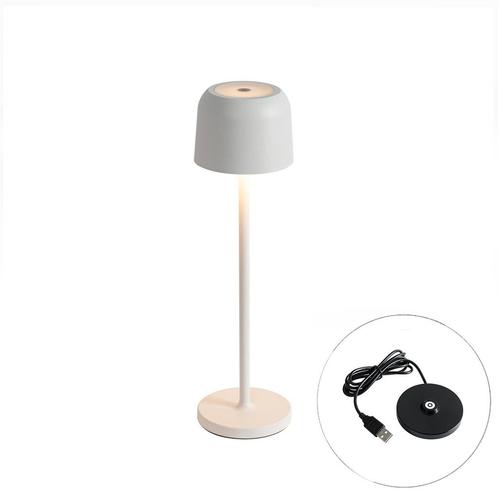 Tafellamp mushroom off-white oplaadbaar incl. laadstation -, Huis en Inrichting, Lampen | Tafellampen, Nieuw, Minder dan 50 cm