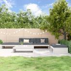 vidaXL 5-delige Loungeset met kussens massief hout wit, 5 zitplaatsen, Verzenden, Nieuw, Loungeset