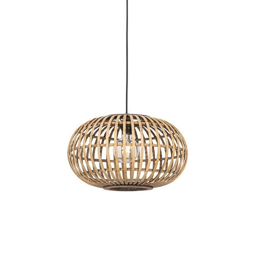 Oosterse hanglamp bamboe 44 cm - Amira, Huis en Inrichting, Lampen | Hanglampen, Nieuw, 75 cm of meer