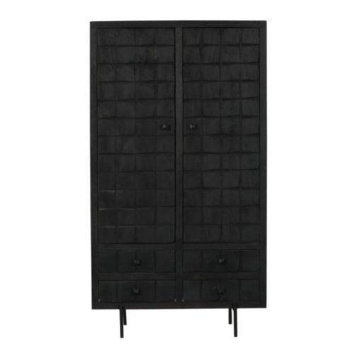 Zwarte servieskast Brandy Black | 2 deuren 4 lades, Huis en Inrichting, Keuken | Servies, Nieuw, Verzenden