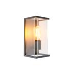 Moderne wandlamp donkergrijs IP54 - Zaandam, Tuin en Terras, Nieuw, Minder dan 50 watt