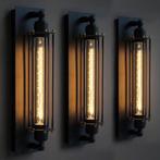 Wandlamp industrieel zwart Alex buislamp frame E27 FOIR, Nieuw, Verzenden