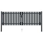 vidaXL Poort dubbel 306x150 cm staal antraciet, Tuin en Terras, Verzenden, Nieuw