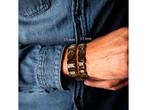 Guess Heren Guess heren stalen goldplated armband FRONTIERS, Verzenden, Zo goed als nieuw