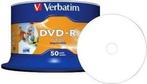 Verbatim DVD-R 4.7 GB Wide Inkjet Printable No ID 50 stuks, Computers en Software, Nieuw, Verzenden