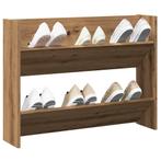 vidaXL Wandschoenenkast 80x18x60 cm bewerkt hout artisanaal, Verzenden, Nieuw