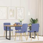 vidaXL Eetkamerstoelen 4 st stof jeansblauw, Huis en Inrichting, Stoelen, Verzenden, Nieuw, Blauw