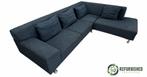 Royale hoekbank 4-zits blauw gemêleerd – Duurzaam €299,95, Huis en Inrichting, Banken | Bankstellen, 250 tot 300 cm, Gebruikt