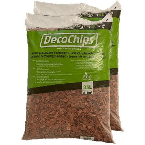 40 x 35L DecoChips Houtsnippers Red, Tuin en Terras, Aarde en Mest, Ophalen of Verzenden