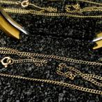 Gouden gourmet schakel ketting | 52 cm (unisex) (unisex), Ophalen of Verzenden, Gebruikt, Overige kleuren, Goud