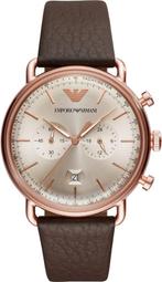 Emporio Armani herenhorloge rosekleurig -Ø 43 mm Leer, Sieraden, Tassen en Uiterlijk, Horloges | Heren, Verzenden, Nieuw