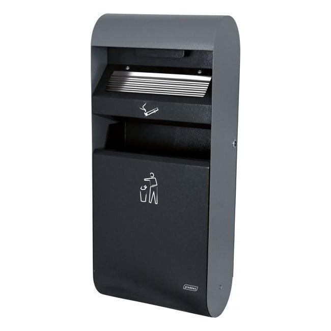 Wand-Asbak + Afvalbak | Grijs | 14L + 3L | 300x140x670(h)mm, Zakelijke goederen, Horeca | Keukenapparatuur, Nieuw in verpakking
