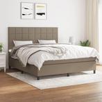 vidaXL Boxspring met matras stof taupe 180x200 cm, Huis en Inrichting, Slaapkamer | Bedden, Eenpersoons, Verzenden, Nieuw, 80 cm