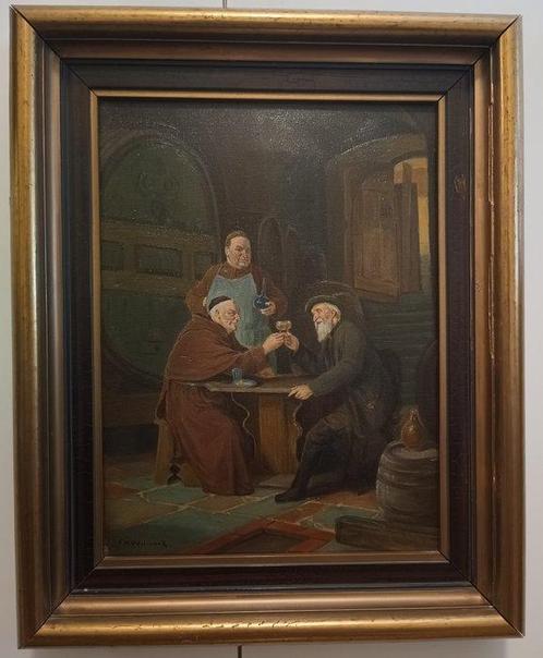 F. W. Odelmark (1849-1937) - In vino veritas - No Reserve, Antiek en Kunst, Kunst | Schilderijen | Klassiek