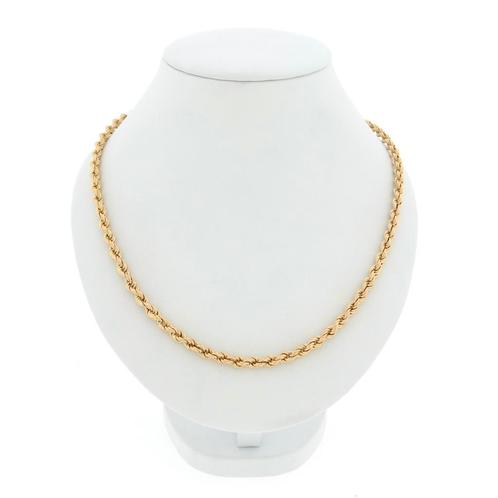 Gouden gedraaide schakel ketting | 52,5 cm (gouden ketting), Sieraden, Tassen en Uiterlijk, Kettingen, Overige kleuren, Gebruikt
