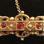 Broche - 9 kt. Geel goud - Parel, Sieraden, Tassen en Uiterlijk, Antieke sieraden