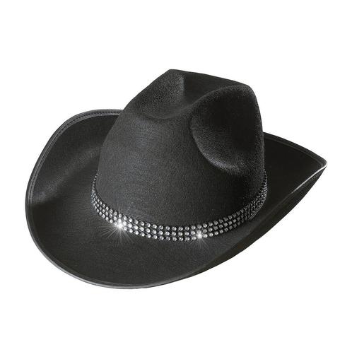 Cowboy Hoed Zwart Diamanten, Hobby en Vrije tijd, Feestartikelen, Nieuw, Verzenden