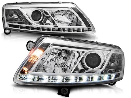 Koplampen Audi A6 4F 04-07 Devil Eyes real DRL LED Chroom, Auto-onderdelen, Overige Auto-onderdelen, Ophalen of Verzenden