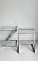 Gebra - Set bijzettafels (2) - Glas, Staal