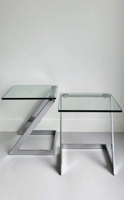 Gebra - Set bijzettafels (2) - Glas, Staal, Antiek en Kunst, Antiek | Meubels | Stoelen en Banken