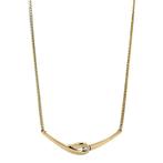 Gouden choker met diamant 42 cm 14 karaat, Verzenden, Zo goed als nieuw, Wit, Goud