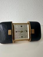 Reisklok, Wekker - Europa - Leder, Messing - 1950-1960, Antiek en Kunst, Antiek | Klokken