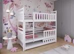 Stapelbed Olga - 3-persoons - Wit - 80 x 200, Kinderen en Baby's, Verzenden, Nieuw, Stapelbed