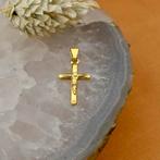 Gouden hanger van een kruis met corpus, Sieraden, Tassen en Uiterlijk, Bedels, Ophalen of Verzenden, Gebruikt, Goud, Overige merken