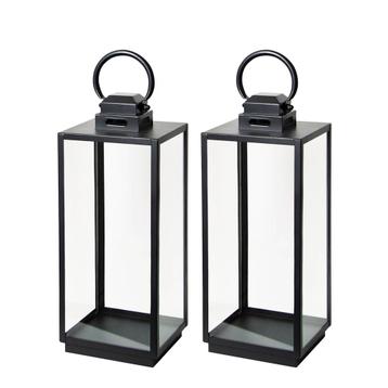 Set van 2 Michigan Windlicht Zwart Small Tuinaccessoires beschikbaar voor biedingen