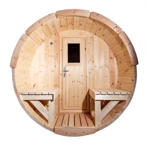 Buiten Sauna - Yukon Cedar Barrelsauna 240, Sport en Fitness, Sauna, Fins of Traditioneel, Complete sauna, Nieuw, Verzenden