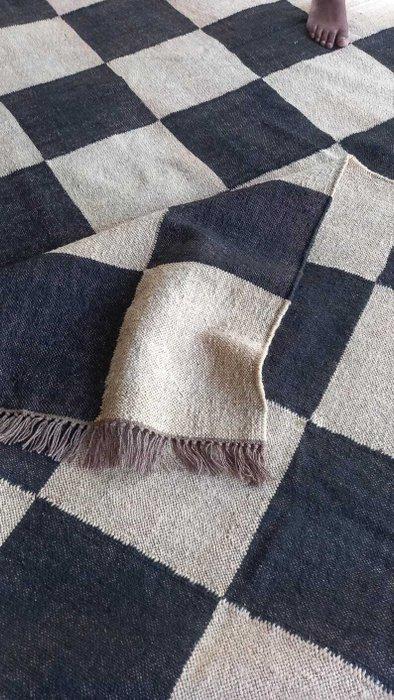 india - Boho Black Decor Kilim - Vloerkleed - 270 cm - 300, Huis en Inrichting, Stoffering | Tapijten en Kleden