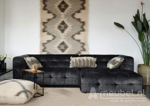 Loungebank Castricum - loungebanken - Antraciet, Huis en Inrichting, Banken | Sofa's en Chaises Longues, Nieuw, Stof