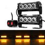 ORANJE bumper flitser 4 LED 12 Volt - Complete Set - Zwart, Ophalen of Verzenden