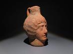 Oud-Romeins Terracotta Kan in de vorm van een mensenhoofd., Verzamelen