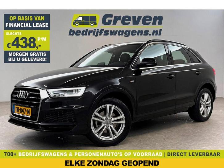 Audi Q3 2.0 TFSI Quattro 221PK S-line Camera Cruise Leder, Auto's, Audi, Te koop, Automaat, Financial lease, Benzine, Zwart, Q3