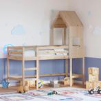 vidaXL Halfhoogslaper met ladder en bedhuis grenenhout, Huis en Inrichting, 90 cm, Eenpersoons, Bruin, Verzenden