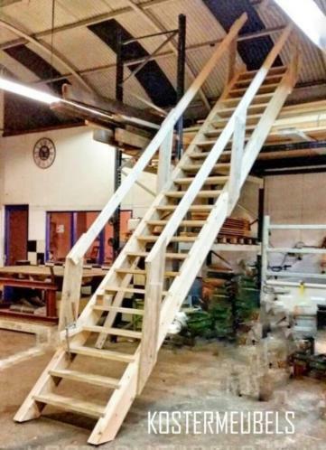 Betaalbare Houten trap in alle maten te leveren! trap ladder, Doe-het-zelf en Verbouw, Ladders en Trappen, 2 tot 4 meter, Nieuw