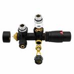 Zwarte radiator aansluitset Haaks voor radiatoren met onder, Doe-het-zelf en Verbouw, Verwarming en Radiatoren, Ophalen of Verzenden