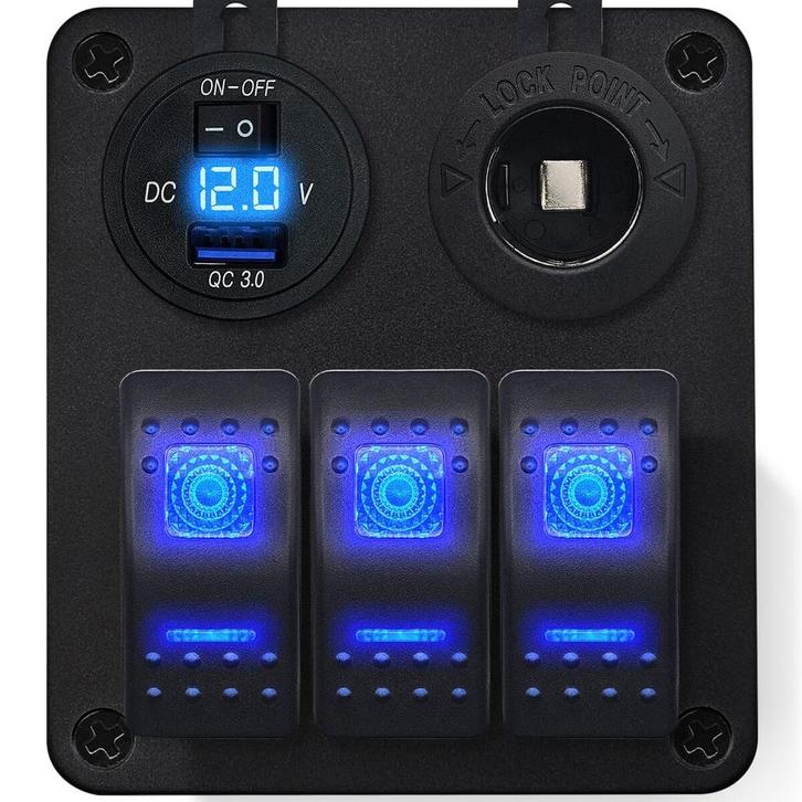 ProRide Schakelpaneel 12V voor Auto/Boot - USB Lader met, Doe-het-zelf en Verbouw, Elektra en Kabels, Nieuw, Verzenden