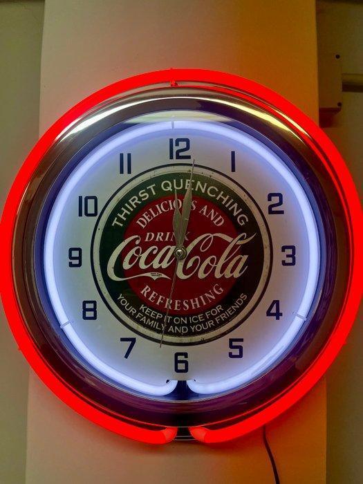 Neonklok Coca-Cola - Neonlichtbord - Plastic, Glas, Antiek en Kunst, Antiek | Wandborden en Tegels