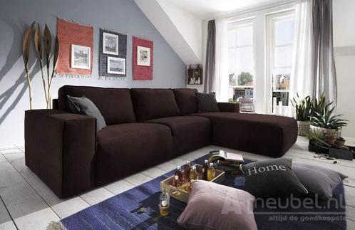 Loungebank Marle - hoekbanken - Bruin, Huis en Inrichting, Banken | Sofa's en Chaises Longues, Nieuw, Stof