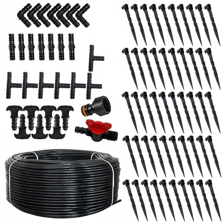 Irrigatiesysteem 100m Druppelslang | OP = OP | 60%!, Tuin en Terras, Overige Tuin en Terras, Nieuw, Ophalen of Verzenden