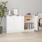 vidaXL Dressoirs 2 st 60x30x70 cm bewerkt hout wit, Huis en Inrichting, Kasten | Dressoirs, Verzenden, Nieuw, 50 tot 100 cm, 25 tot 50 cm